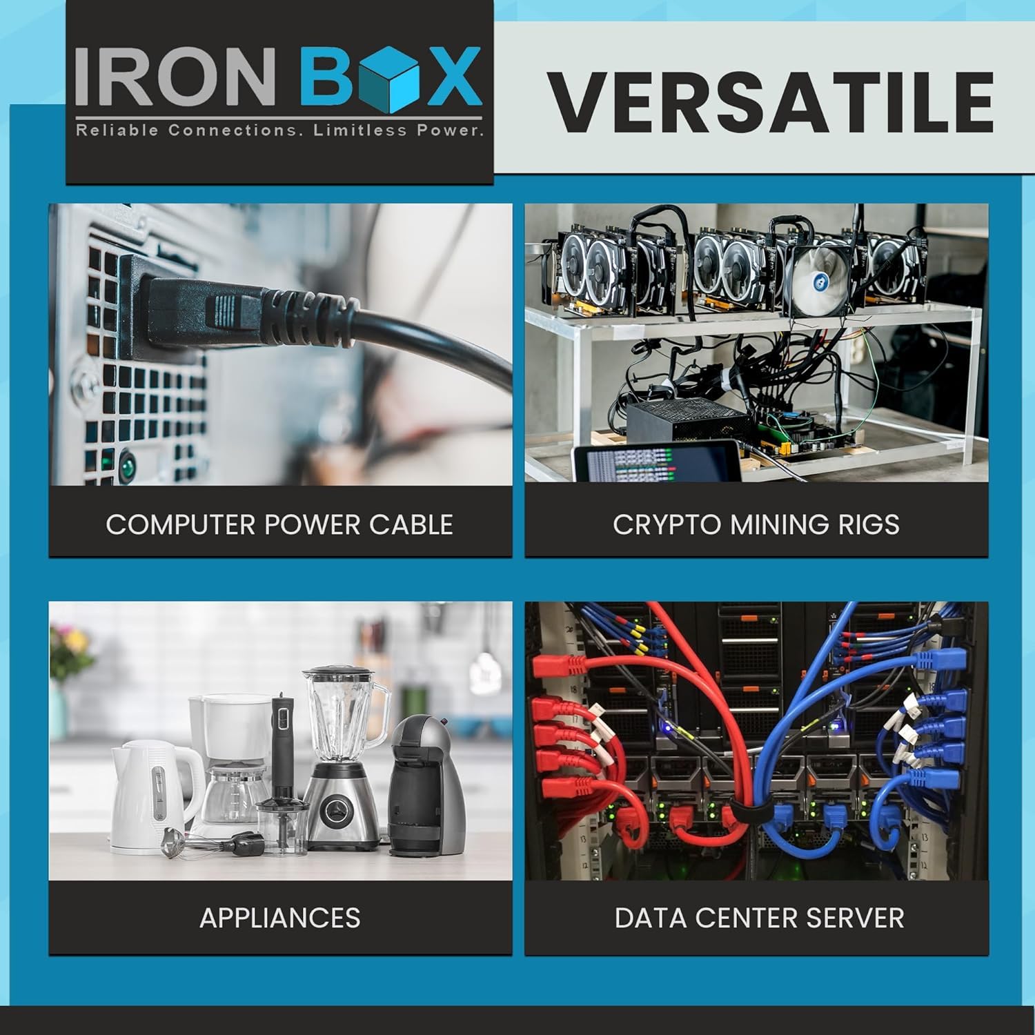 IronBox Electric - Heavy Duty NEMA L14-30P Plug - Rated 30A 125/250V - 4 Prong for 7500W Generators - Industrial Grade L14-30P Plug - UL Listed - Mounts onto 10/4 or 8/4 AWG Electrical Cable(10 Pack)