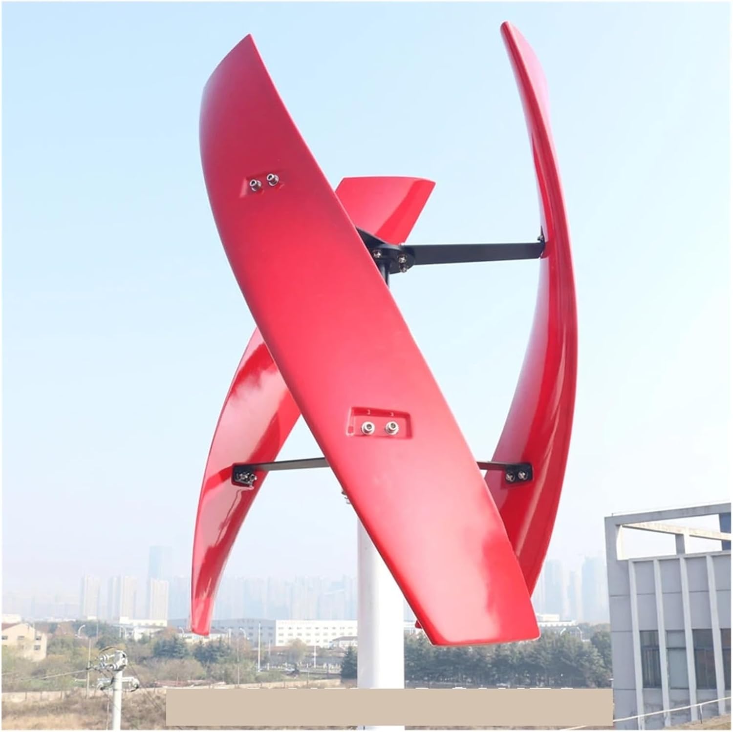 Windmill Generator, 5KW 48V 12V 24V Wind Power Turbine Generator For Home 5000W Windmill Three Phase AC To DC Low Wind Speed Starting Wind Turbines (Color : Red-acc, Size : 24V)