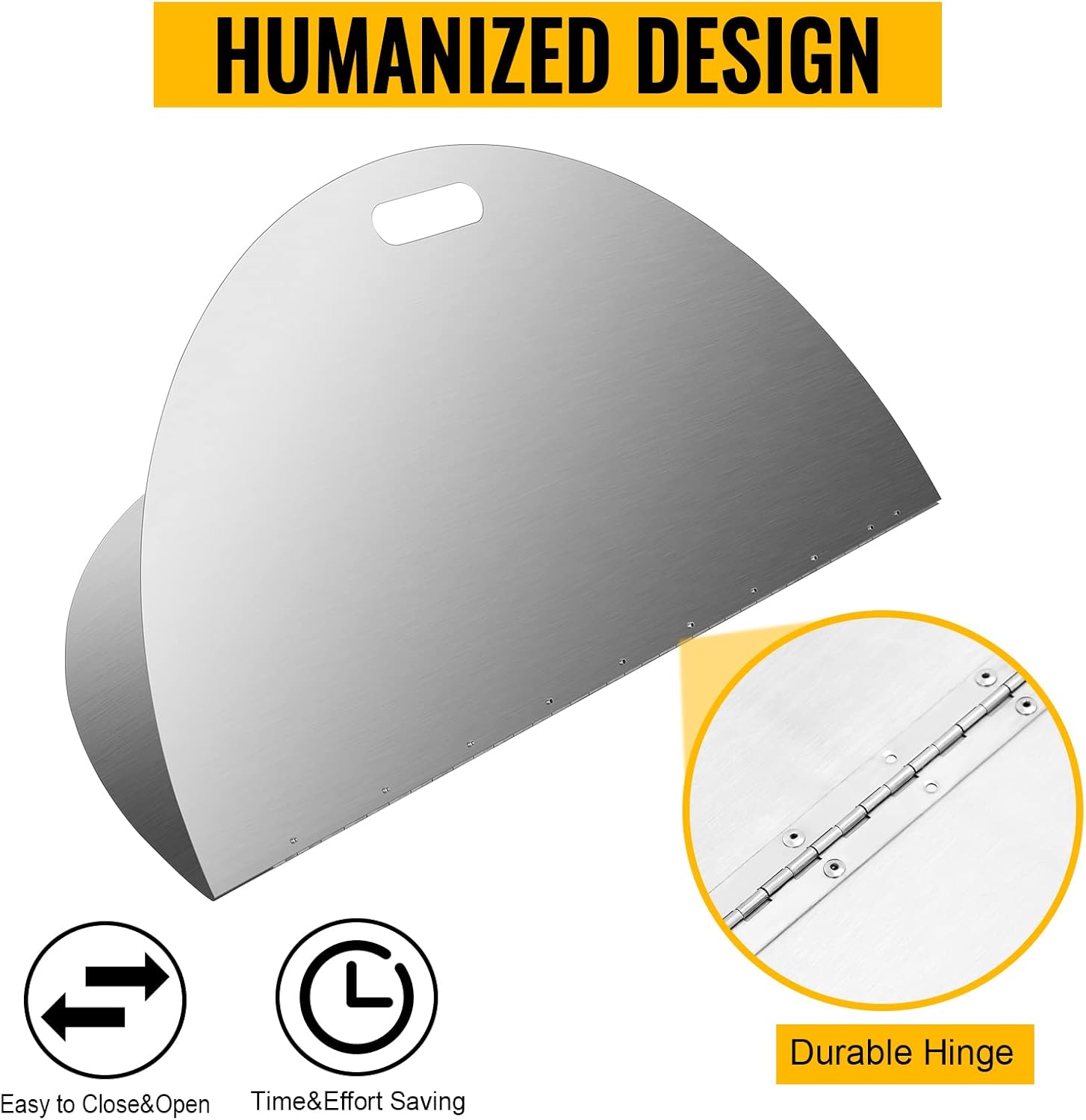 40 Inch Round Fire Pit Lid, 304 Stainless Steel Foldable Fire Pit Ring Snuff Cover, Ring Lid 3mm Thickness for Any Round Patio