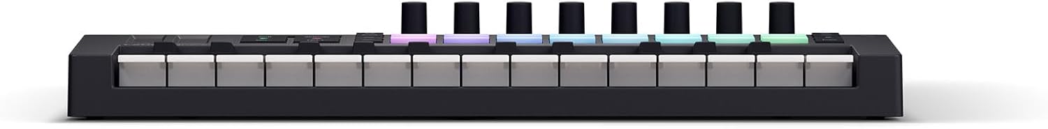 Audiosavings Bundle: Novation LAUNCHKEY MINI 25 MK4 25-key MIDI Ableton Live Keyboard Controller Bundle with Rockville RPAK Burned Red Stylish Durable Backpack Bag w/Padded Laptop Pocket (2 Items)