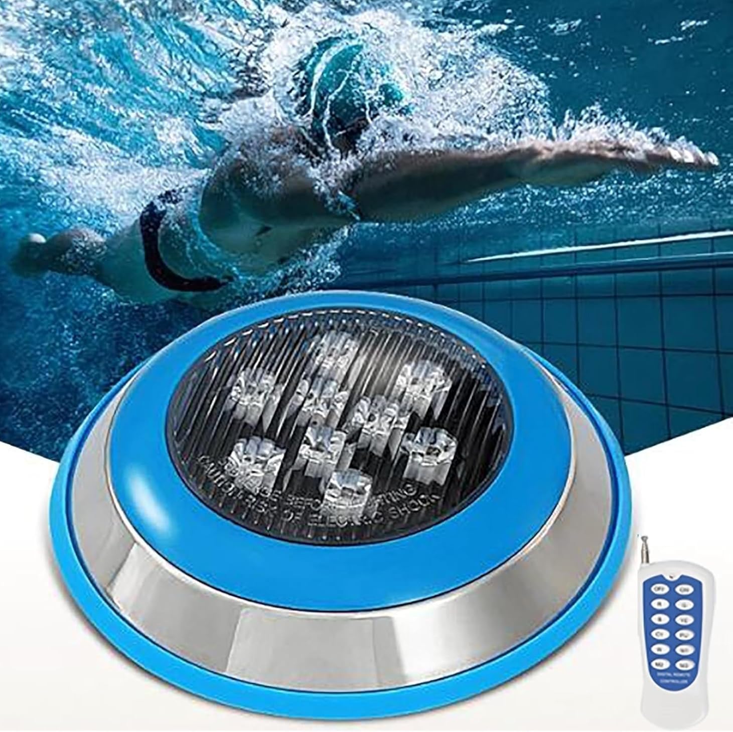 Underground Light, Ground Lights, Low Voltage Submersible Light, IP68 Waterproof Underwater Landscape Lights, for Fountain, Pond Decoration(Yellow Light,9W) (Yellow Light 18W)