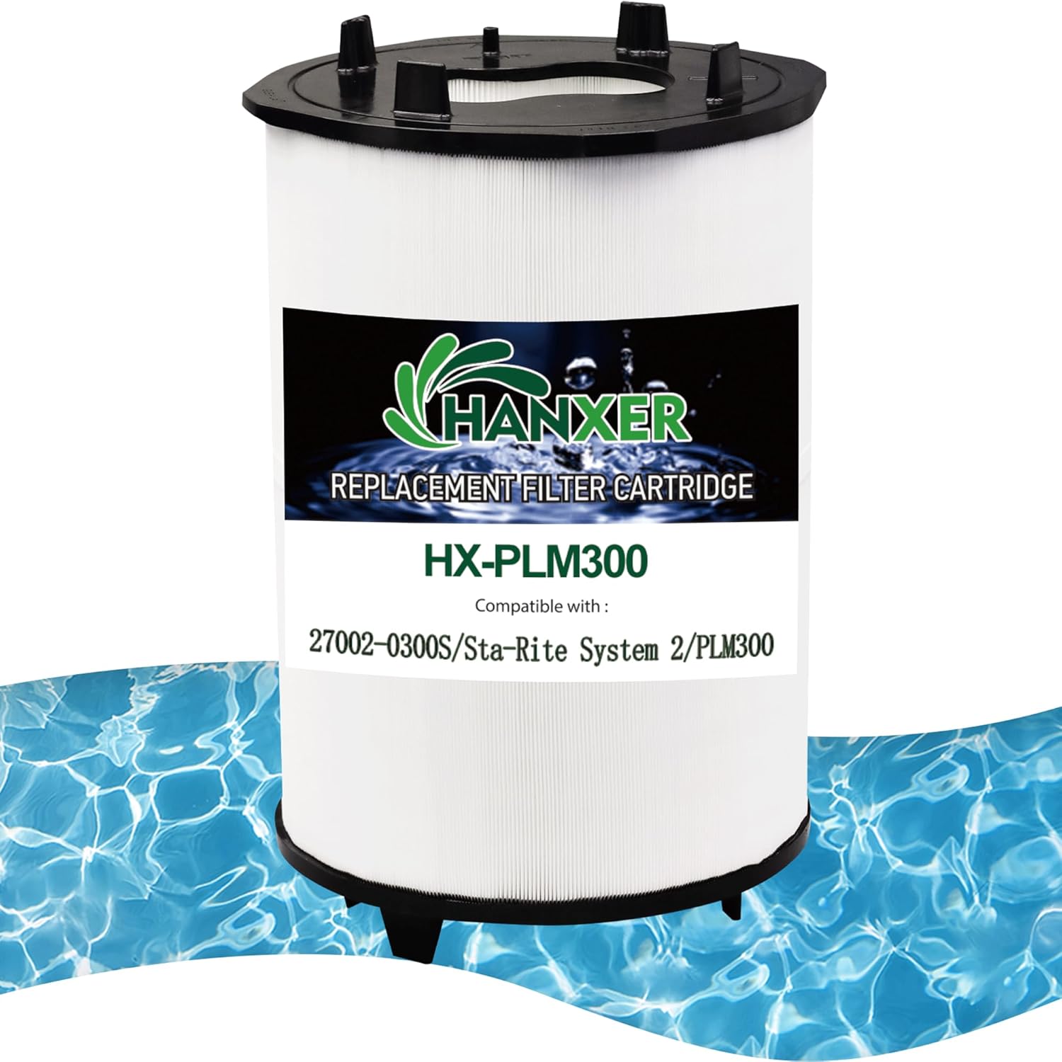 HANXER® 27002-0300S Pool Fliter Cartridge Replaces for sta-rite 27002-0300S Pool and Spa D.E. Filter, sta-rite PLM300, ST300, System 2 Pool Fliter Cartridges Modular Media, 300 sq.ft