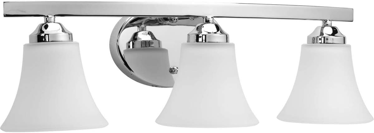 Progress Lighting P2010-15 Adorn Etched Glass Traditional Bath Vanity Light, 21.5x7.5x6.625 in, Polished Chrome