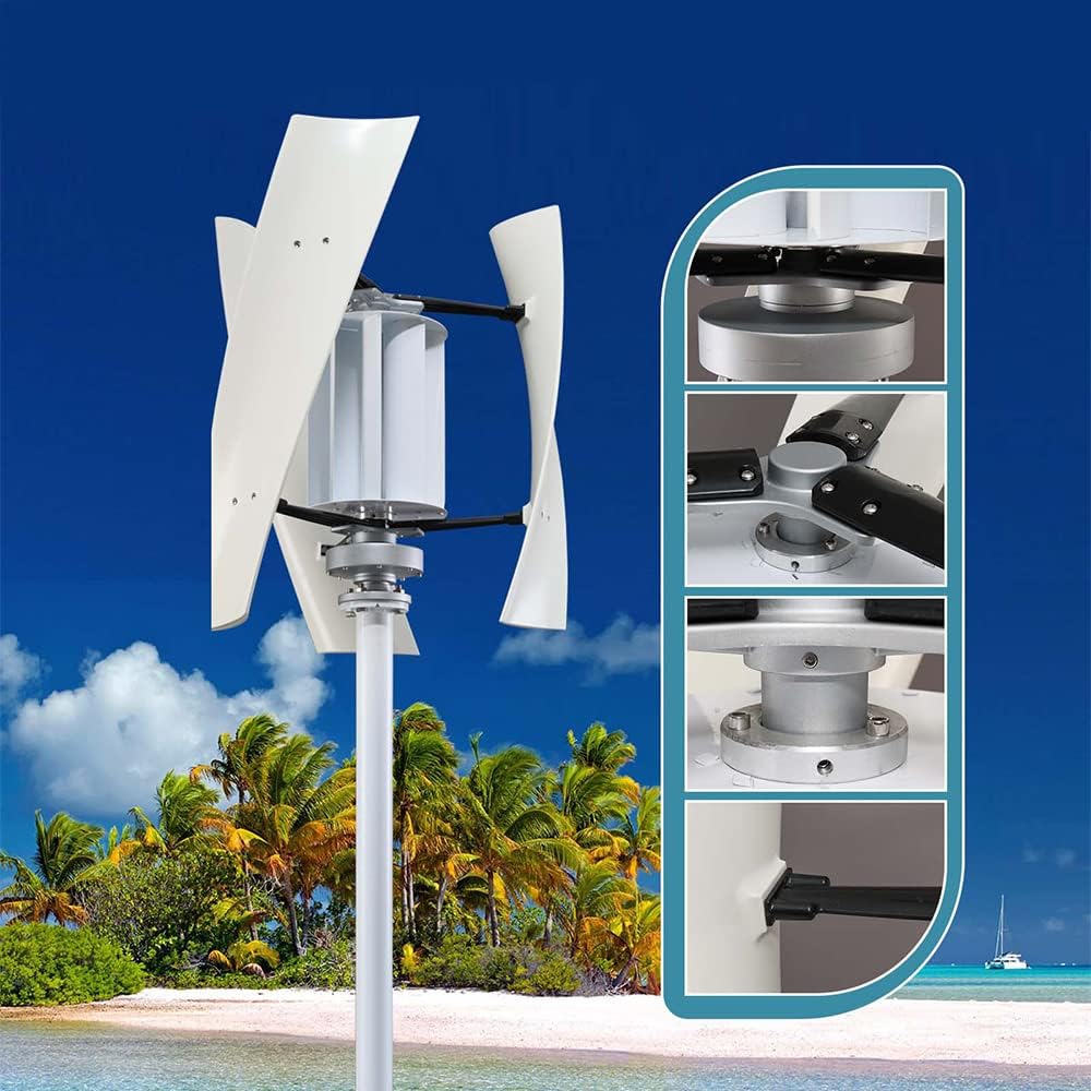 8000W 12V24V48V Vertical Axis Breeze Start Wind-Solar Complementary +Magnetic Levitation Axis Wind Turbine Generator Power for Outdoor Garden