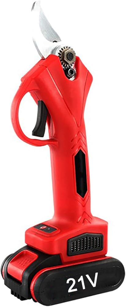 Electric Pruning Shears Scissors Lithium Battery-Powered Cordless Tree Branch 30-40mm Cutting Diameter 5-7H Working Hours Long Gardening (30mm Red 2X Battery)