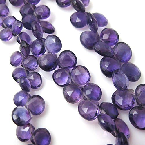 amethsyt gemstone-semi precious gemstone bead-genuine faceted briolette-heart shape-9 mm-grade a-5 pcs loose beads