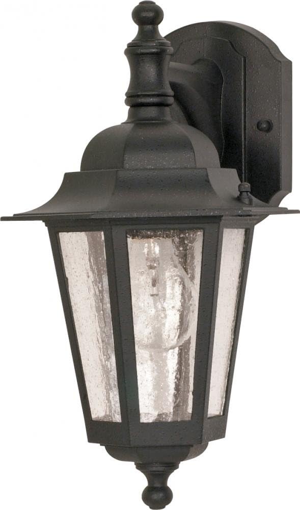 Nuvo 60/990 Arm Down Wall Lantern with Clear Seeded Glass, Textured Black