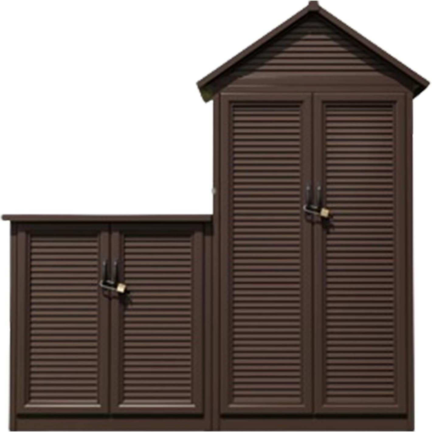 Garden Tool Shed, Garden Shed with Metal Frame Structure and Adjustable Shelves, Waterproof Garden Storage Tool Shed for Backyard Patio (One Color Brown)