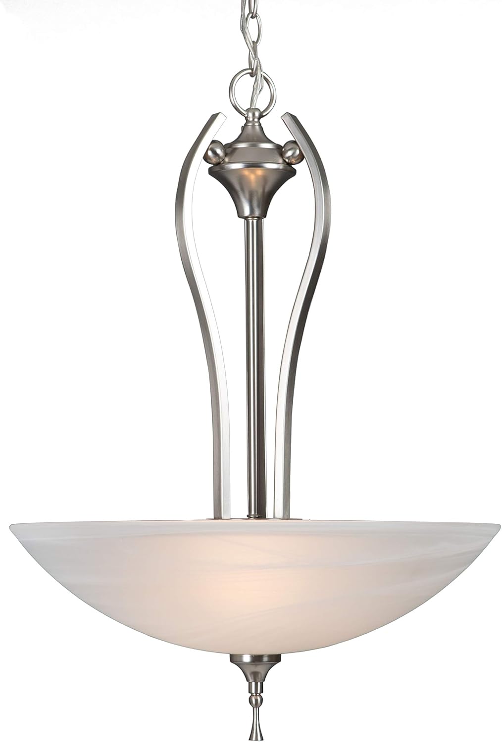 Yosemite Home Decor 1351-3SN Glacier Point 3-Light Pendant with Ivory Cloud Shades