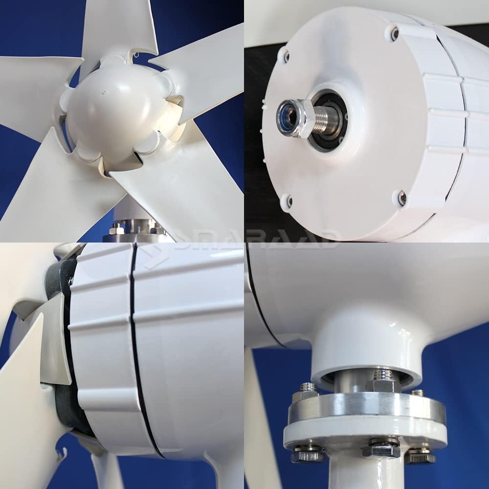 Wind Turbine Generator Kit, 1000W Horizontal Wind Turbine 12V 24V 48V Alternative Generators Free Energy Windmill With MPPT Controller Wind System for Hybrid Solar Wind System(With MPPT controller,48V