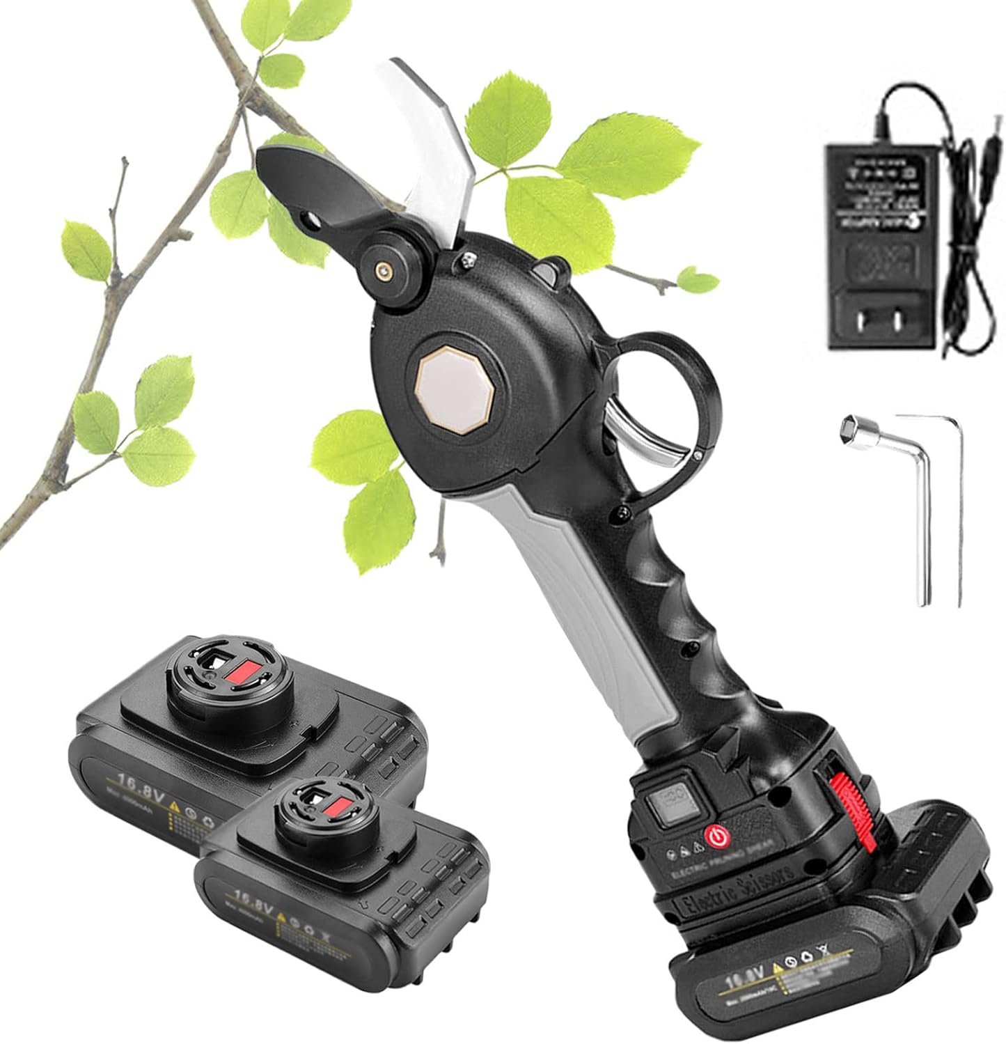 Electric Pruning Shear Professional Cordless Brushless Pruner Battery Powe Tree Branch Pruner Durable Branches Scissor Tool 30mm/1.18in Max for Fruit Tree Branches/Garden
