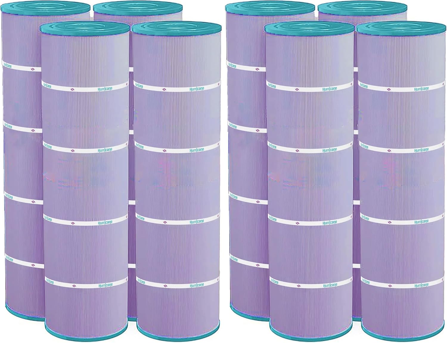 Hurricane Filters 8 Pack HF7487-04P Platinum Purple Spa Filter Cartridge - Replacement for PA100N, Unicel C-7487, Filbur FC-1270, Hayward Super-Star-Clear C4000, SwimClear C4020