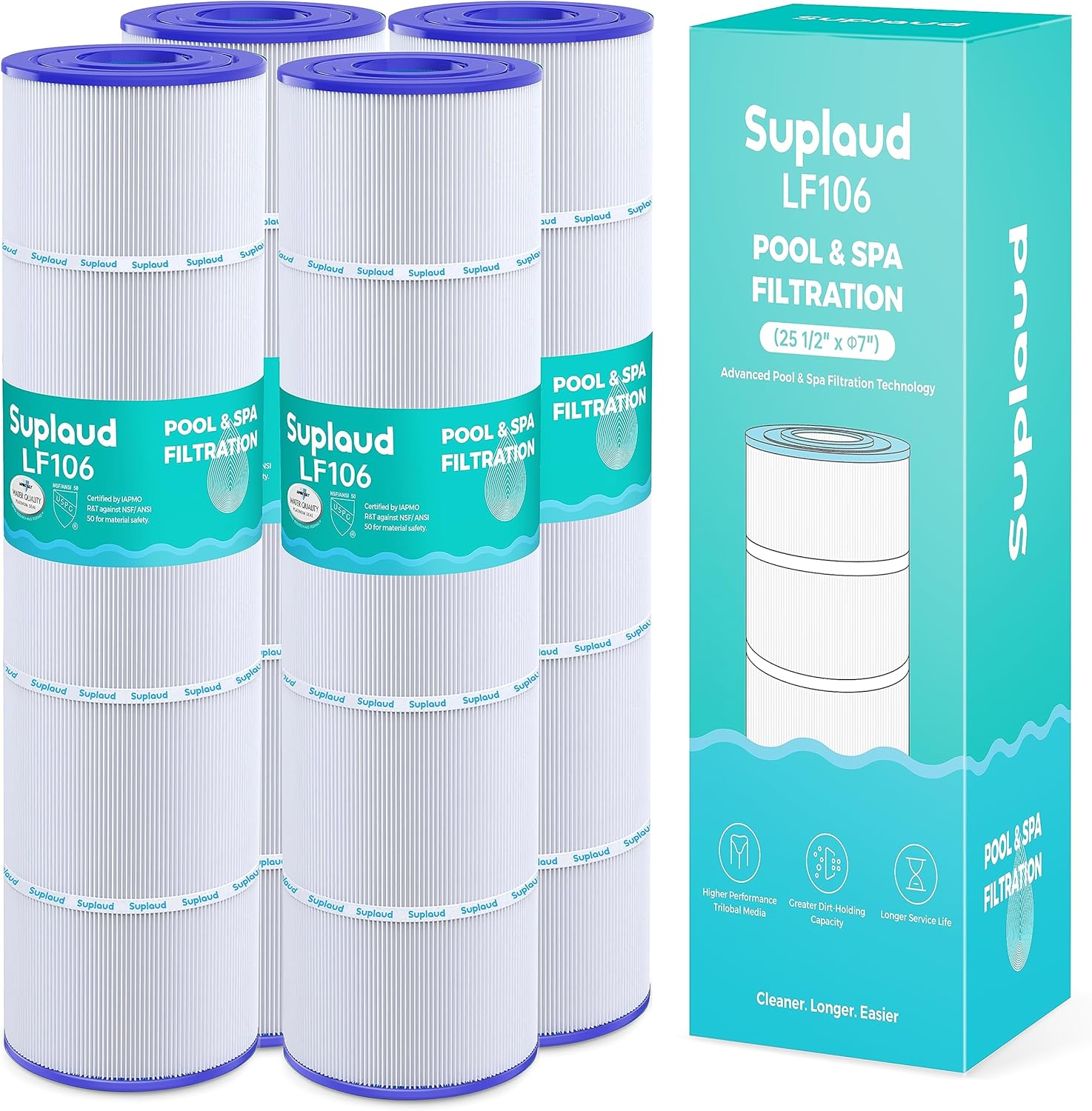Pool Filter Cartridge C4030: Replacement for Hayward C-4030 C4025 CX880XRE Unicel C-7488 Pleatco PA106 PA106-PAK4 Filbur FC-1226 FC-6430 SwimClear C-4025 C4020 Ultral-A1 4 x 106 sq. ft. 4 Pack