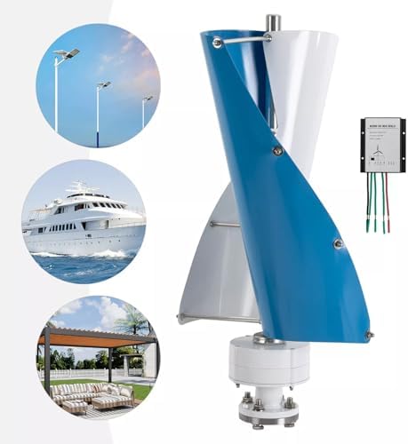 3KW Vertical Axis Wind Turbine Generator Kit, 12V/24V Off-Grid Wind Power System, 3-Phase Permanent Magnet Motor for Home Use Renewable Energy Solutions