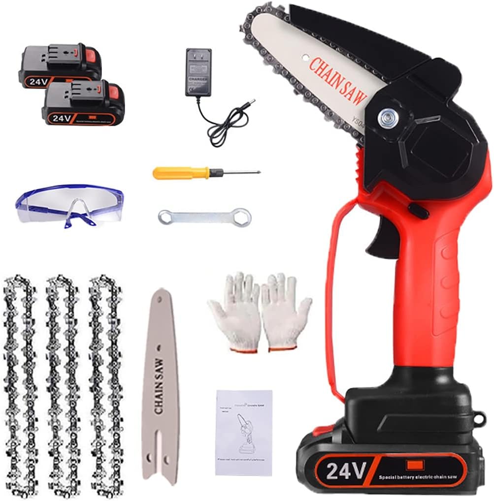 Mini Chainsaw, Cordless Battery Power,4 Inch Electric Battery Powered Chainsaw Small,Portable One-Hand Handheld, 36V Rechargeable Operated for Tree Trimming, Branch and Wood Cutting