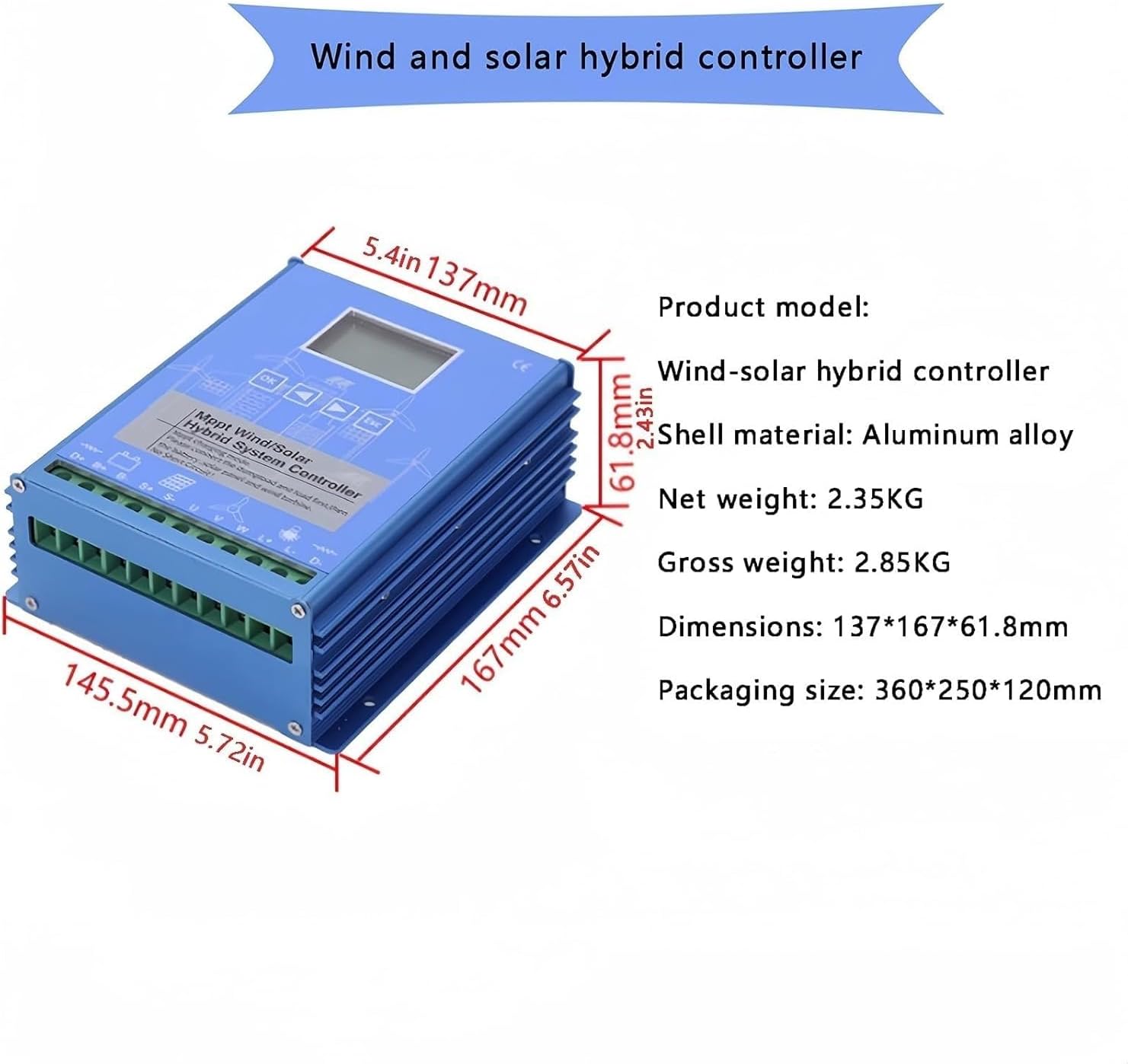 CAJUCA Wind Turbine 5000W 8 Blades Wind Horizontal Generator Wind Turbine Kit with Controller for Hybrid Wind Solar System