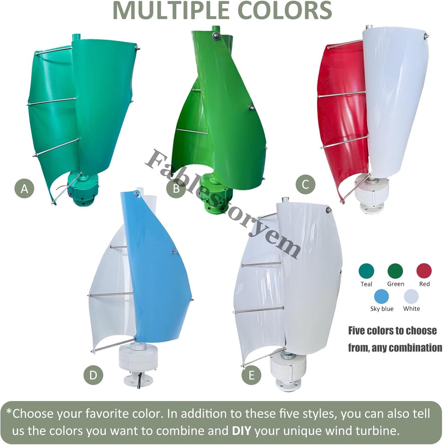 12000W Vertical Wind Turbine, 12V/24V/48V 2 Blade Helical Magnetic Levitation Wind Generator, 3 Phase AC Permanent Magnet Generator, Wind Turbine Kit with Controller, for Home/Factory,D-24V