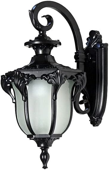 Wall Lights, European Retro Outdoor Wall Light Waterproof, Anti-Rust and Anti-Oxidation Wall Lamp Upside-Down Shape Creativity Wall Lantern for Wall Decoration Wall Lantern Light(Black)
