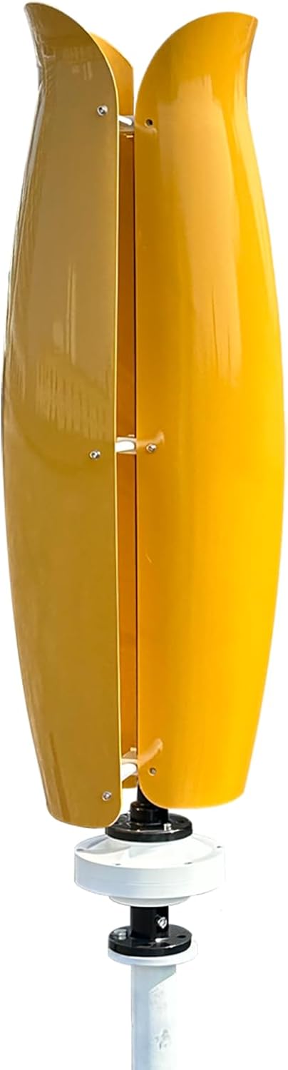 3000W Maglev Wind Turbine 12V / 24V / 48V Wind Power Generator with Controller and Unloader, High Efficiency Vertical Wind Power Turbine Generator Kit for Roofs Gardens Boats,Yellow,3000W12V