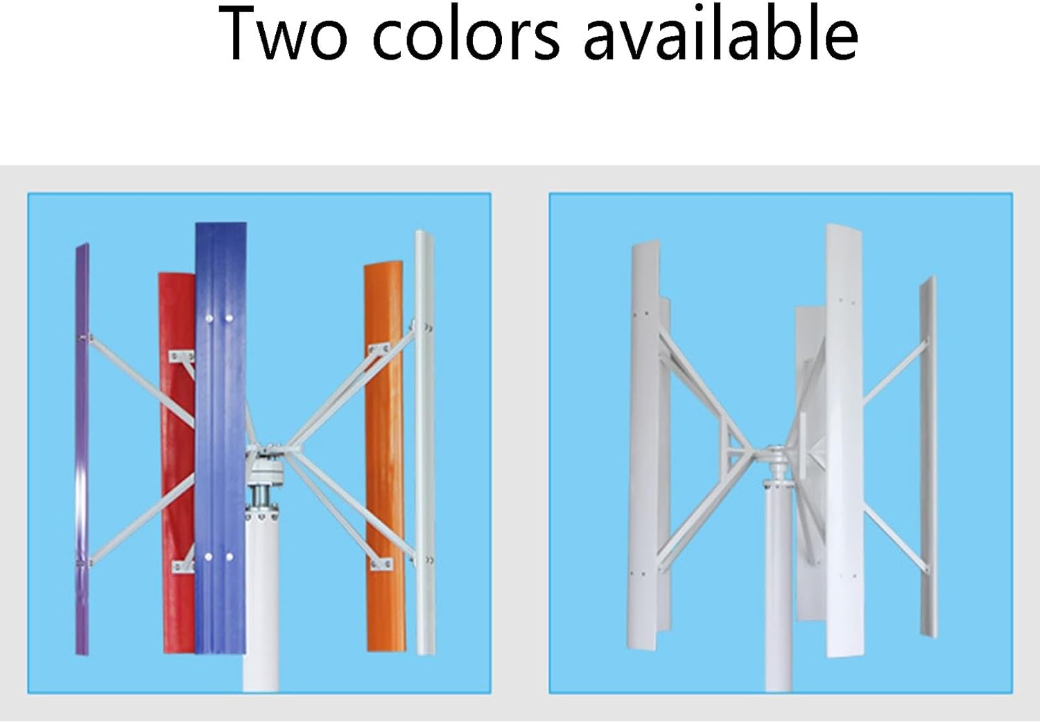 Vertical Axis Wind Turbine 2KW High Power Magnetic Levitation Wind Turbine 12V/24V Commercial and Household (Color : Multi-Colored, Size : 12V)