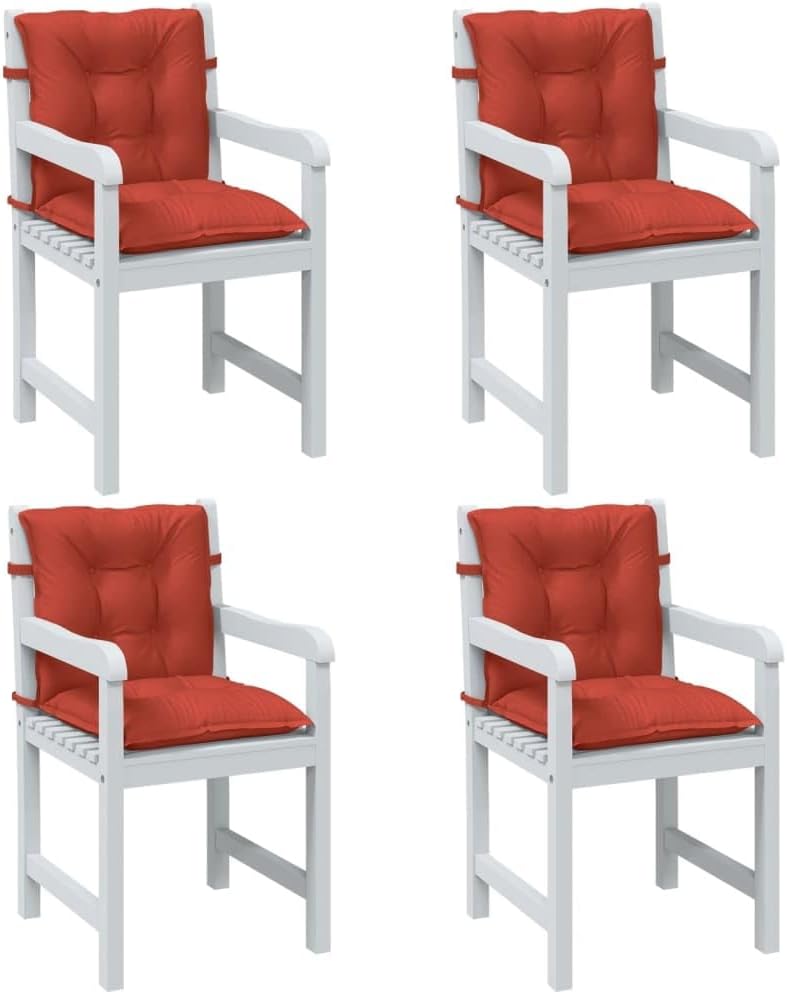 Lowback Chair Cushions 4 pcs Melange Red 39.4