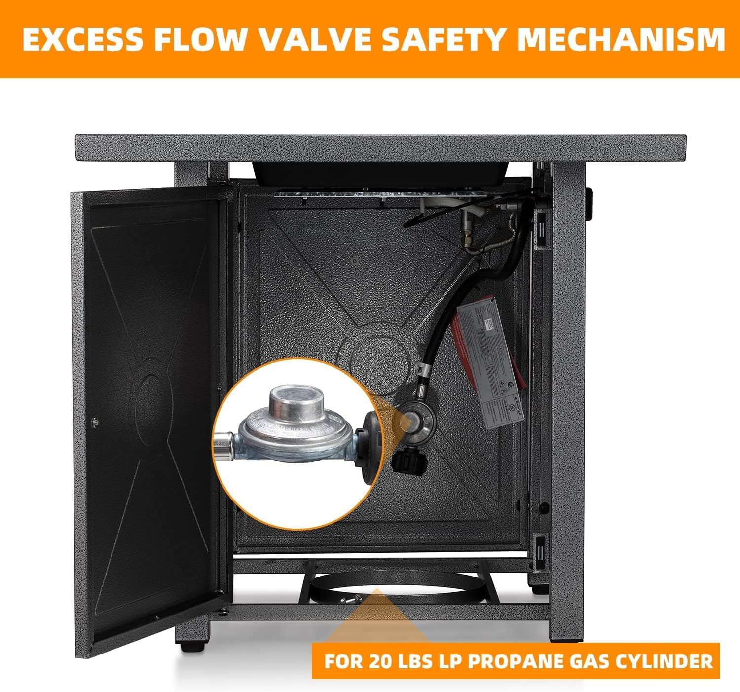 Xbeauty 28in Gas Fire Pit Table, 50,000 BTU Outdoor Propane Firepit,40,000 BTU Auto-Ignition Fire Tables with Lid, Rain Cover and 3 Pounds Lava Stones for Outside Garden Backyard Deck Patio (Square)