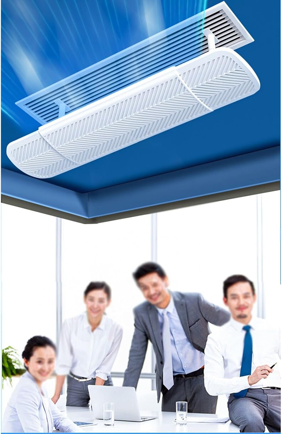 Air conditioning deflector Side Outlet Retractable length Central AC Air Flow Deflector, Adjustable Air Conditioner Deflector, Air Wing Baffle Wind Direction Windshield