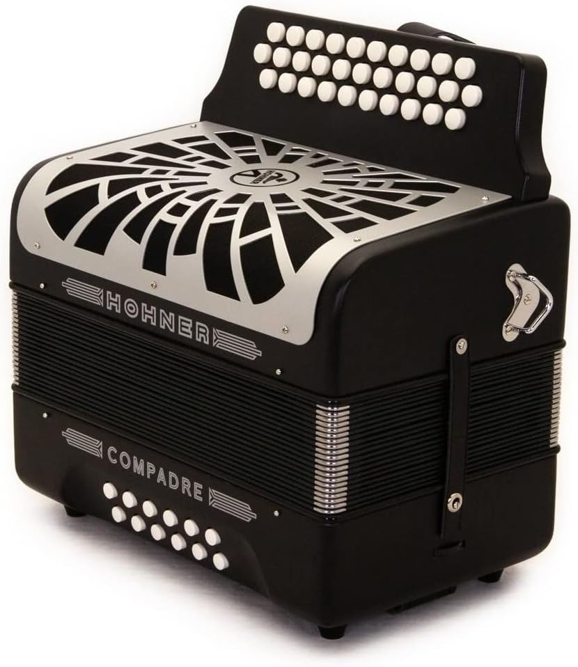 Hohner Compadre G/C/F 3-Row Diatonic Accordion - Black