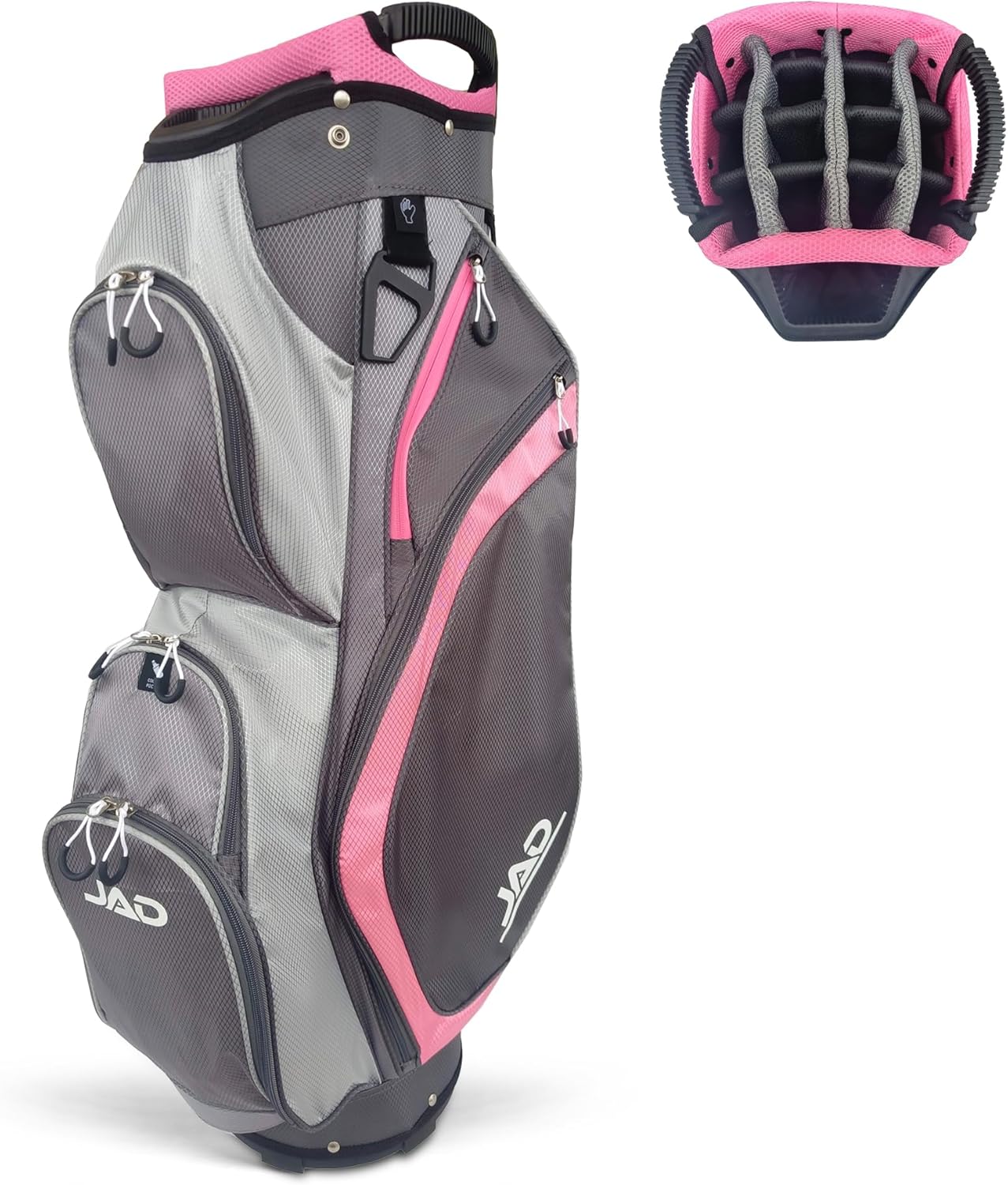 JAD Lightweight Womens Golf Bag, Golf Cart Bag with Dual Handles for Women/Ladies, 14-Way Full-Length Top Dividers, Large Putter Well, Ultra Lightweight, Large Pockets for Accessories