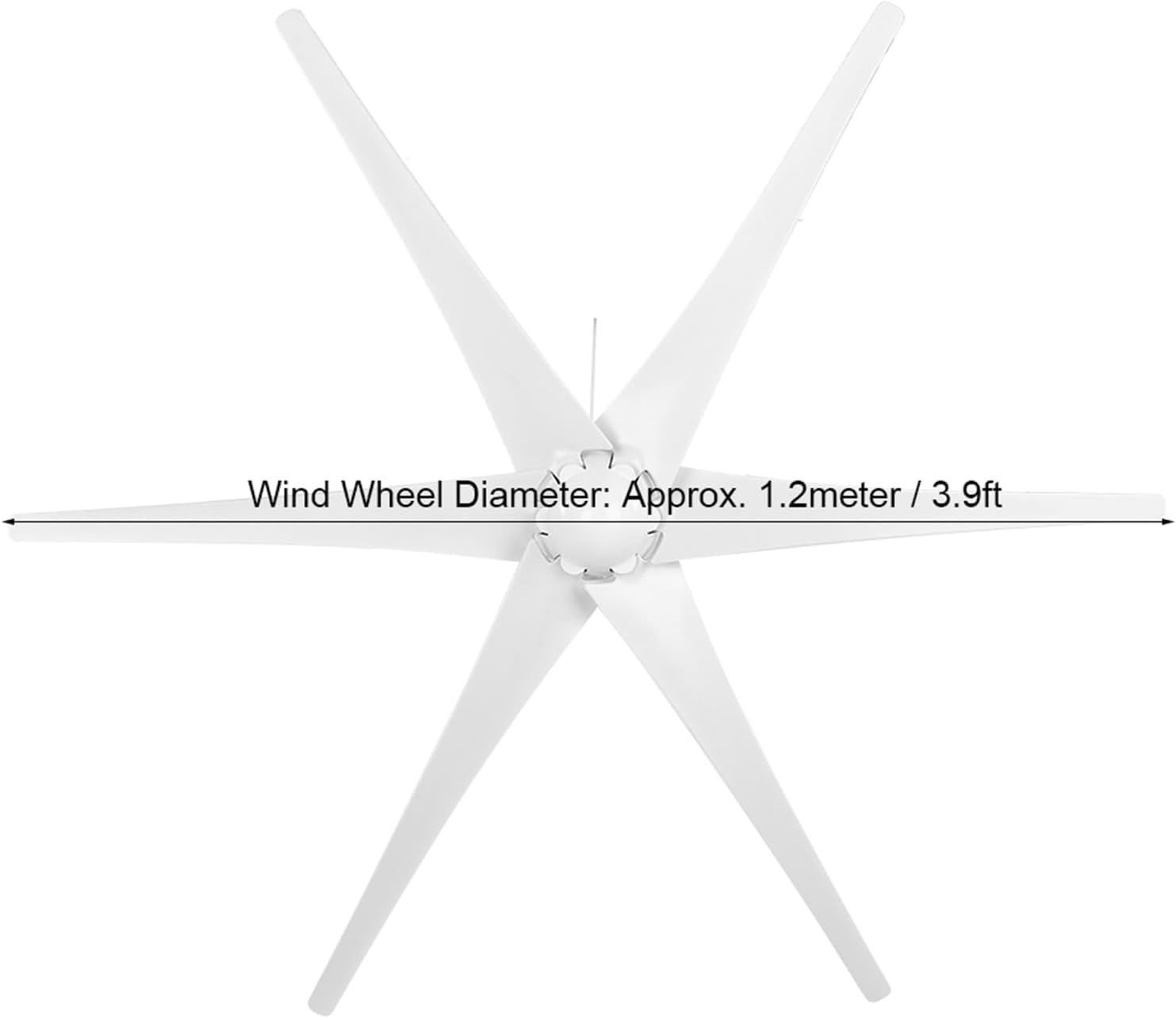 Jeanoko AC Wind Generator 800W Small Windmill Turbines for Patio Mobile Home Charging 6 Vane/Wing Generator (White #12)