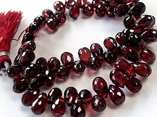 rhodalite garnet gemstone bead. semi precious gemstone. faceted teardrop briolette, 7-8mm 9pcs