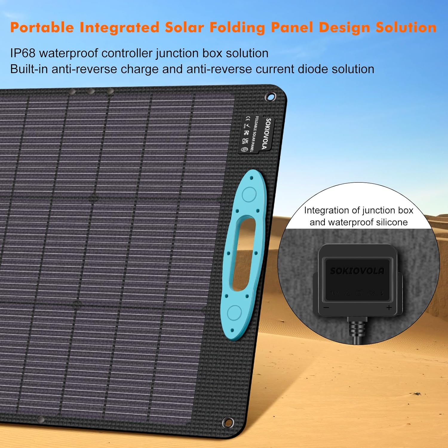 160W 18V Portable Solar Panels for Power Station,25% High Conversion Efficiency ETFE Foldable Solar Panel Charger with Adjustable Kickstand Solar Panel for Camping Outdoor RV Trailer Car