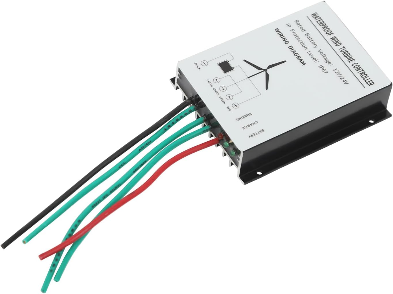 100W 12V Wind Turbine Generator, 3 Blade Vertical Axis Generators, Auto Adjust Windward Direction Vertical Wind Generator with Auxiliary Wind Wheel for Terrace Motor Home Chalet Boat, IP67