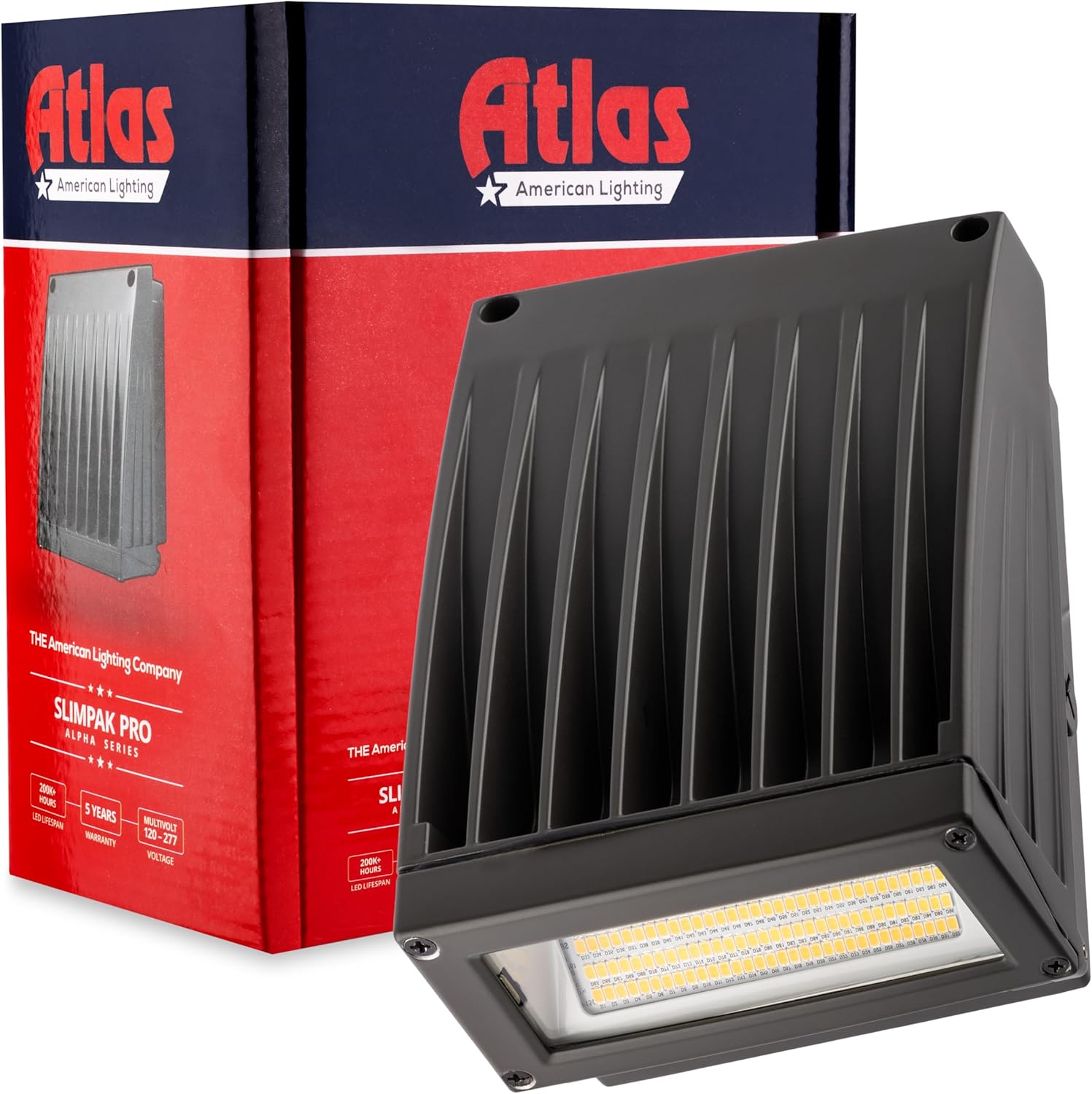 WSPSS1-4L SlimPak Pro Outdoor LED Wall Light, Commercial & Industrial Use, Selectable Lumens & CCT, 0-10V Dimming, 200,000 Hr Life, 5-Year Warranty, Bug Rating B1-U0-G1