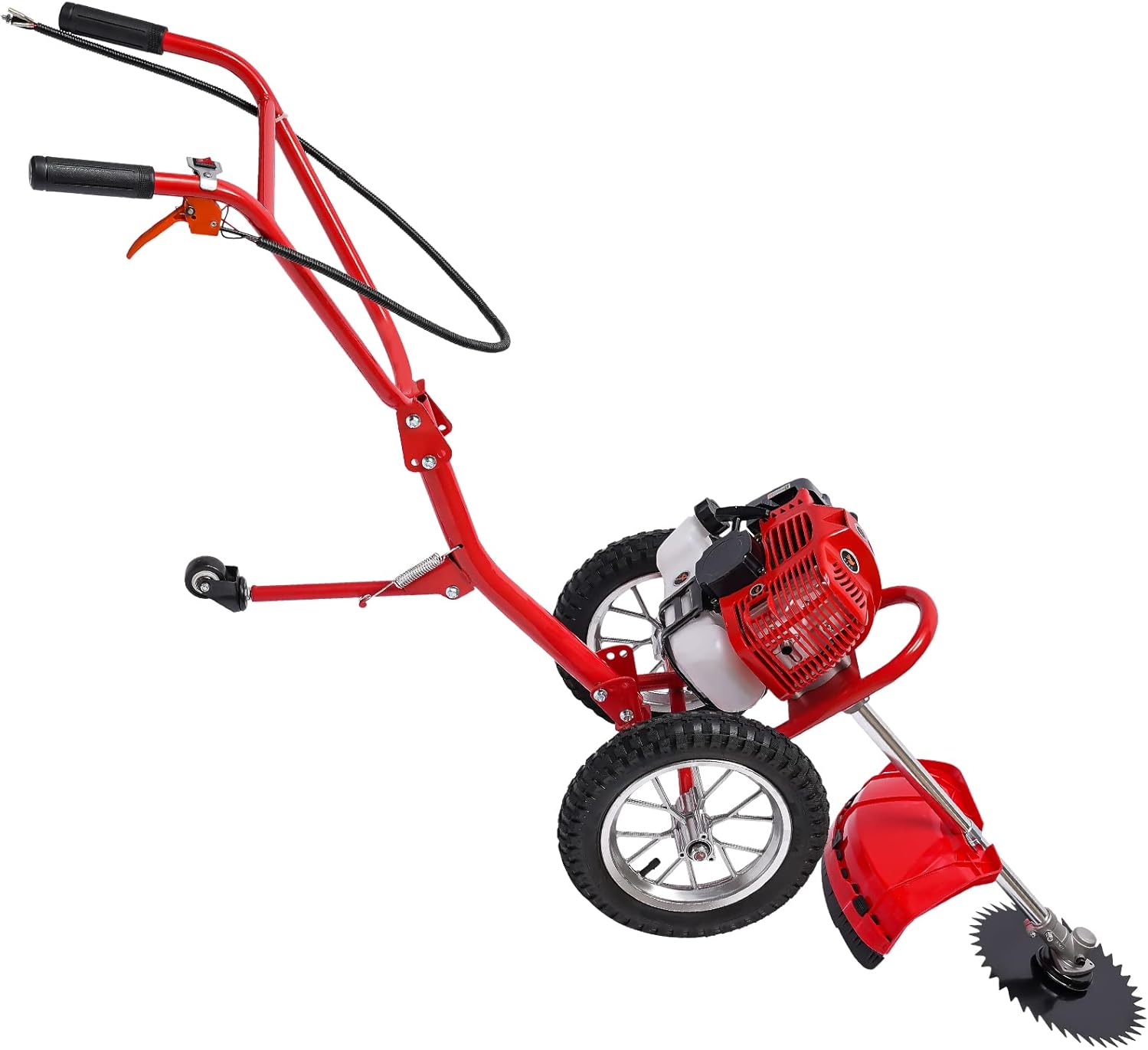 Gas Lawn Mower, 49 cc 2-Stroke Single-Cylinder Gasoline Enginee, 2-in-1 Push Lawnmower