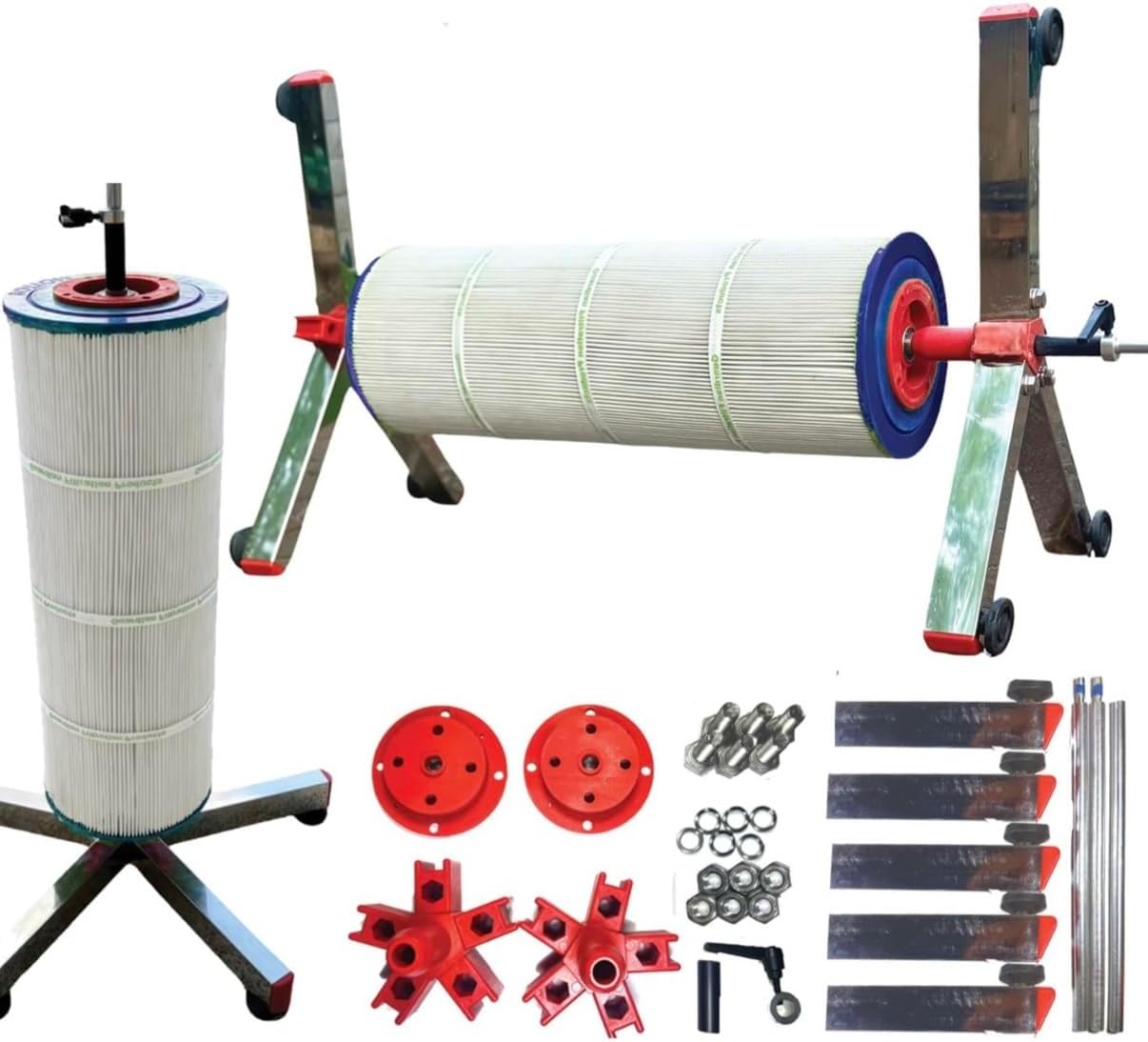 Swimming Pool Filter 3 4 6 inch Cartridge Cleaner Washing Spin Stand Tool Equipment flosser System Accessories hot tub Salt spa Above Ground Maintenance Cleaning Skimmer Floater Spinner Made in USA