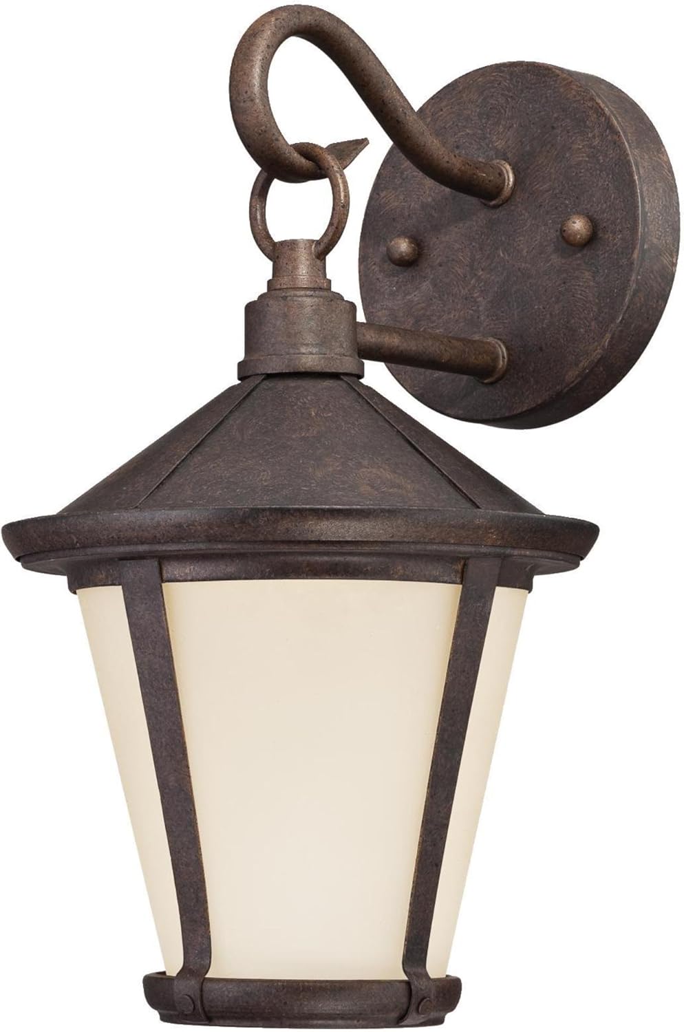 Westinghouse 6204100 Darcy One-Light LED Outdoor Wall Fixture, Victorian Bronze Finish with Amber Frosted Glass