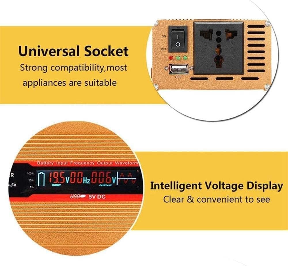 Pure Sine Wave Power Inverter Pure Sine Power Inverter 2000W DC 12V to AC 240V Control with AC Outlet & USB Port-Peak Power 4000 Watt Suitable for Home, Outdoor (Color : 24v)