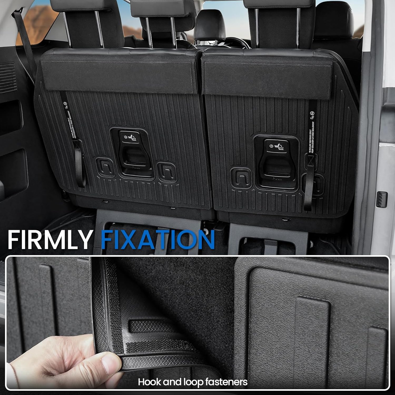 Cargo Lower Mat Backrest Mats for 2022-2025 2026 Kia Carnival, All Weather TPE Seat Back Liners Trunk Lower Well Mat Cargo Liner Accessories (Backrest Mats for 3rd-Row+ Cargo Lower Mat)