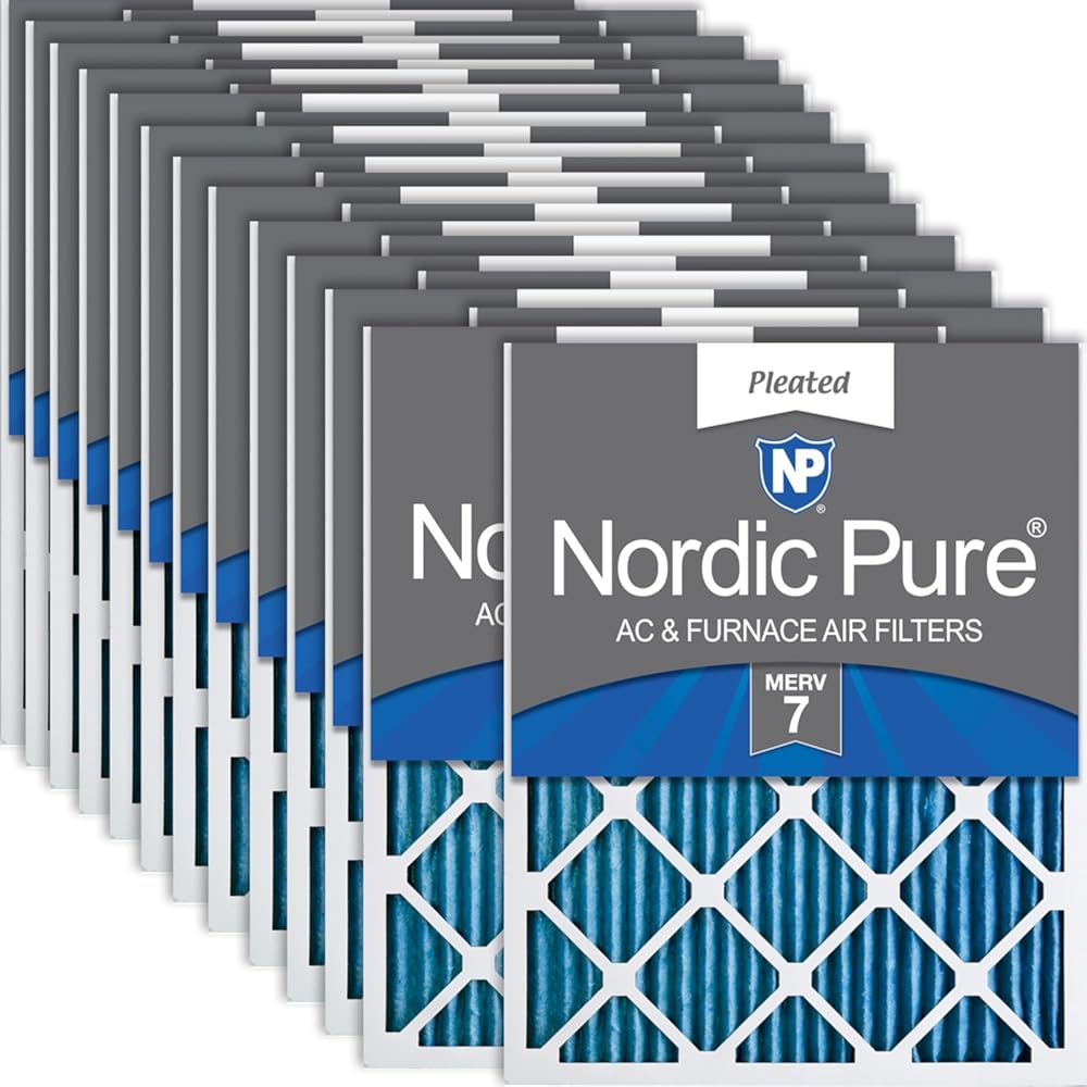 Nordic Pure 8x20x1 (Actual Size: 7 11/16 x 19 11/16 x 3/4) Pleated MERV 7 Air Filters 24 Pack