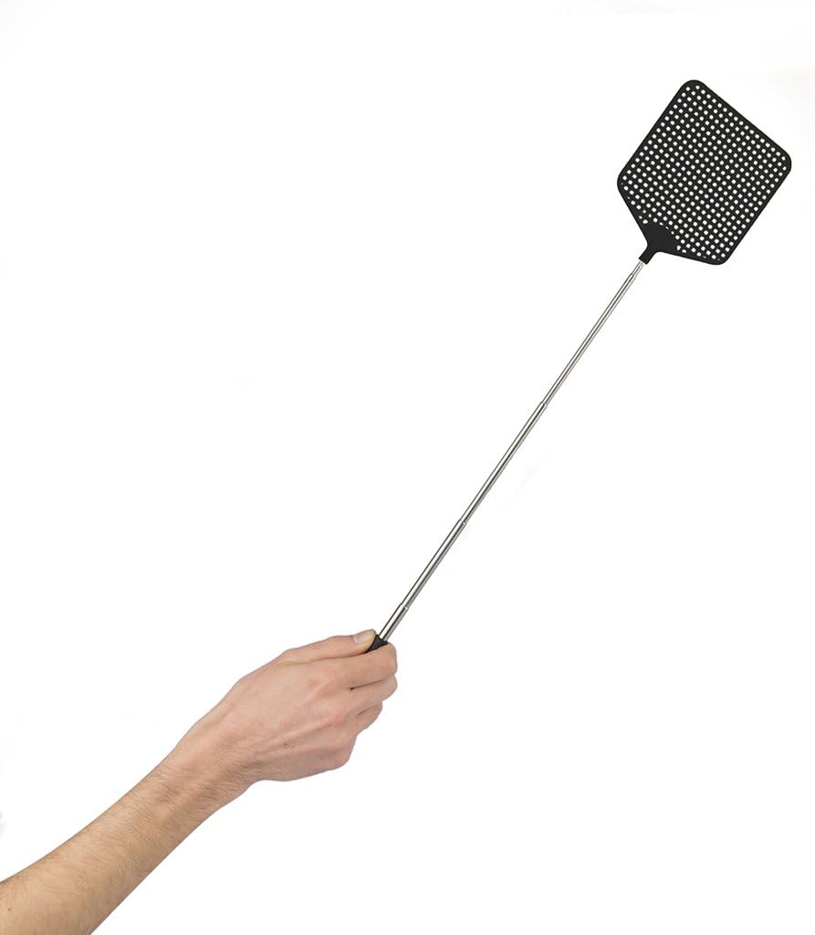 Balvi Zooom Fly Swatter Black Extendable up to 73.5 cm PVC Plastic