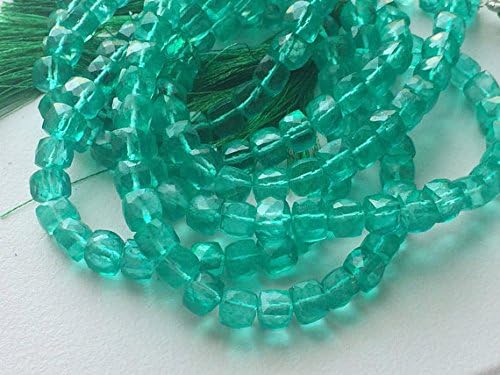 13 inch natural beads strand of 7-8mm faceted cube crystal quartz gemstone beads for DIY jewelry - necklace, bracelet, earring, ring.