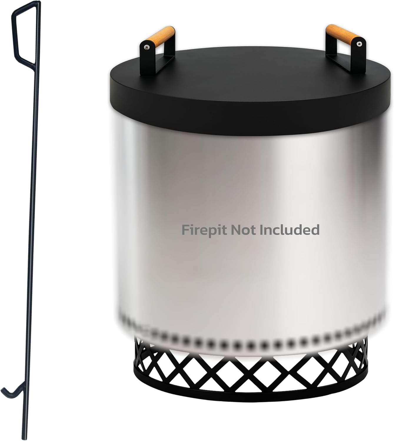 FEBTECH Smokeless Fire Pit Accessories Combo - Heavy Duty Carbon Steel 15