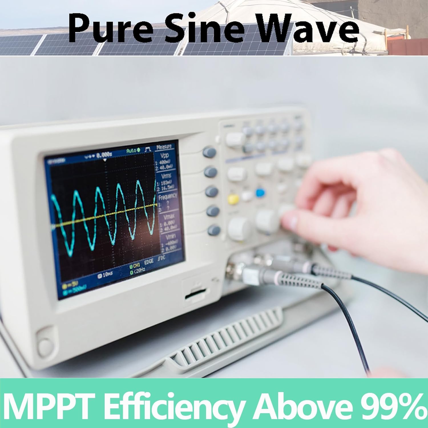 TINGEN 1200W Grid Tie Inverter with LCD Solar Panel Input 55V-90V Battery Voltage Input 48V AC Output 90V-140V (Upgrade 1200W 55V-90V with LCD)