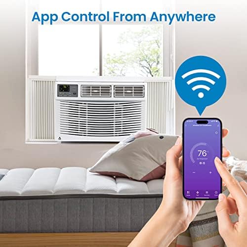 Acekool 8000 BTU Smart Window Air Conditioner, Window AC Unit with Remote/App Control and Dehumidification Function, Energy Savings, Quiet Operation, Cools 350 Sq.ft, 110-115V