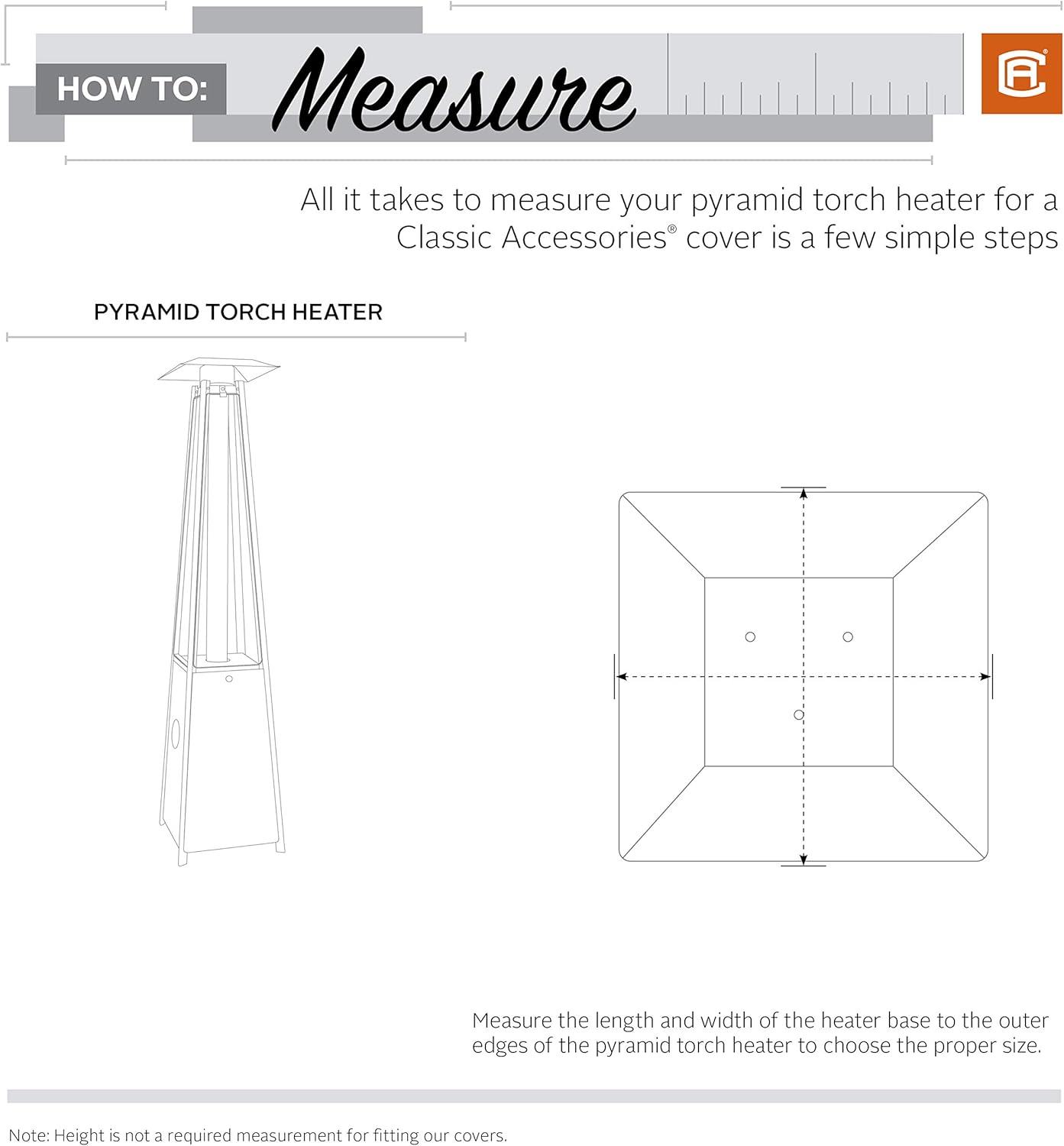 Classic Accessories Veranda's Best Waterproof Pyramid Torch Heater Cover, 21 x 21 x 90 Inch, Patio Furniture Covers