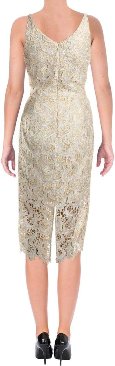 Dress the Population Women's Aurora Plunging Spaghetti Strap Midi Dress