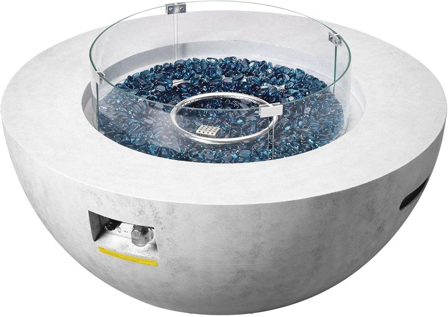 Propane Fire Pit Outdoor Concrete Gas Fire Pit 39 in Tabletop 50000 BTU