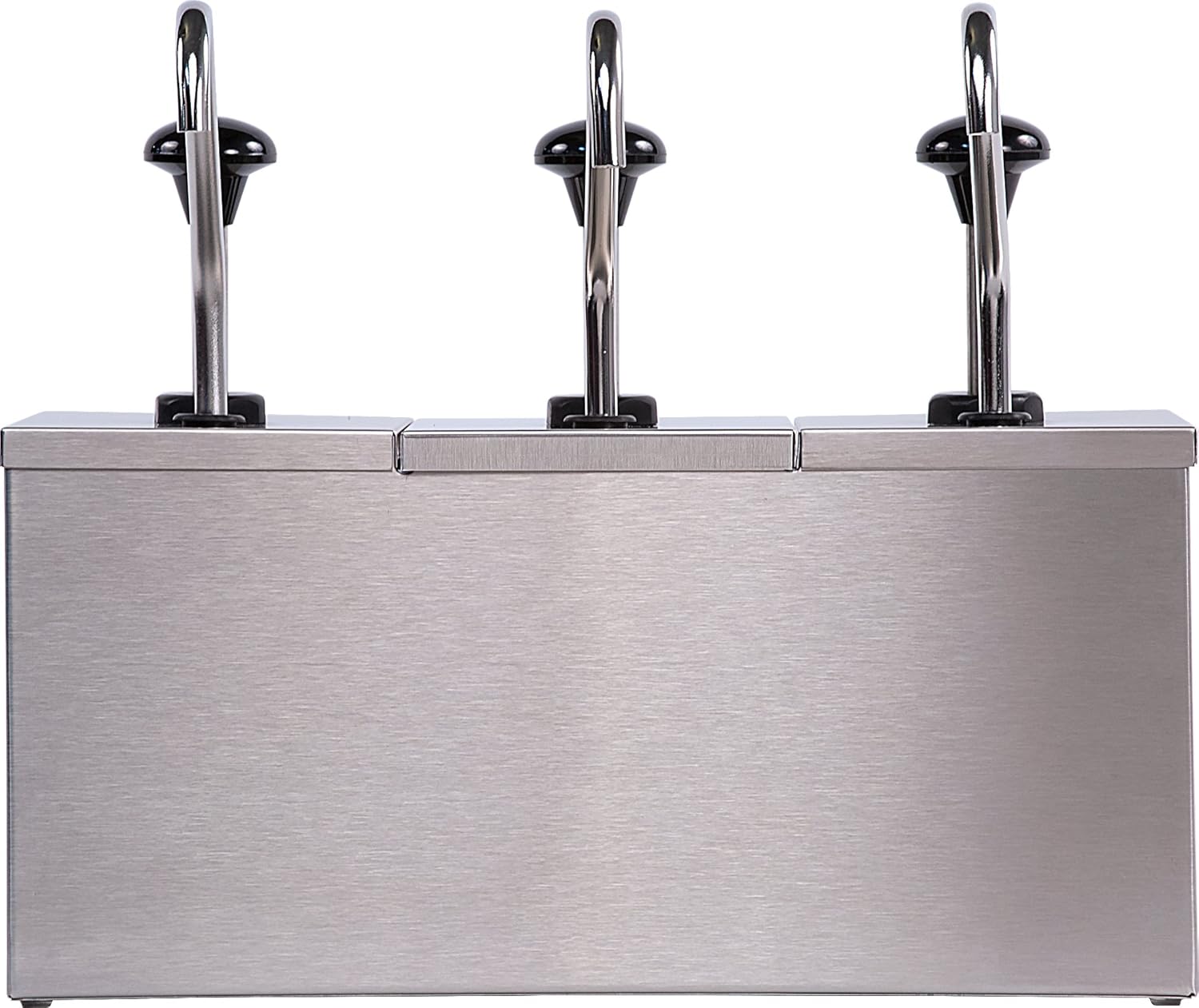 Carlisle FoodService Products Insulated Condiment Rail Condiment Center with 3 Pumps and Ice Packs for Gas Stations, Restaurants, And Fast Food, Stainless Steel, 15.88 x 7.5 x 13 Inches, Silver