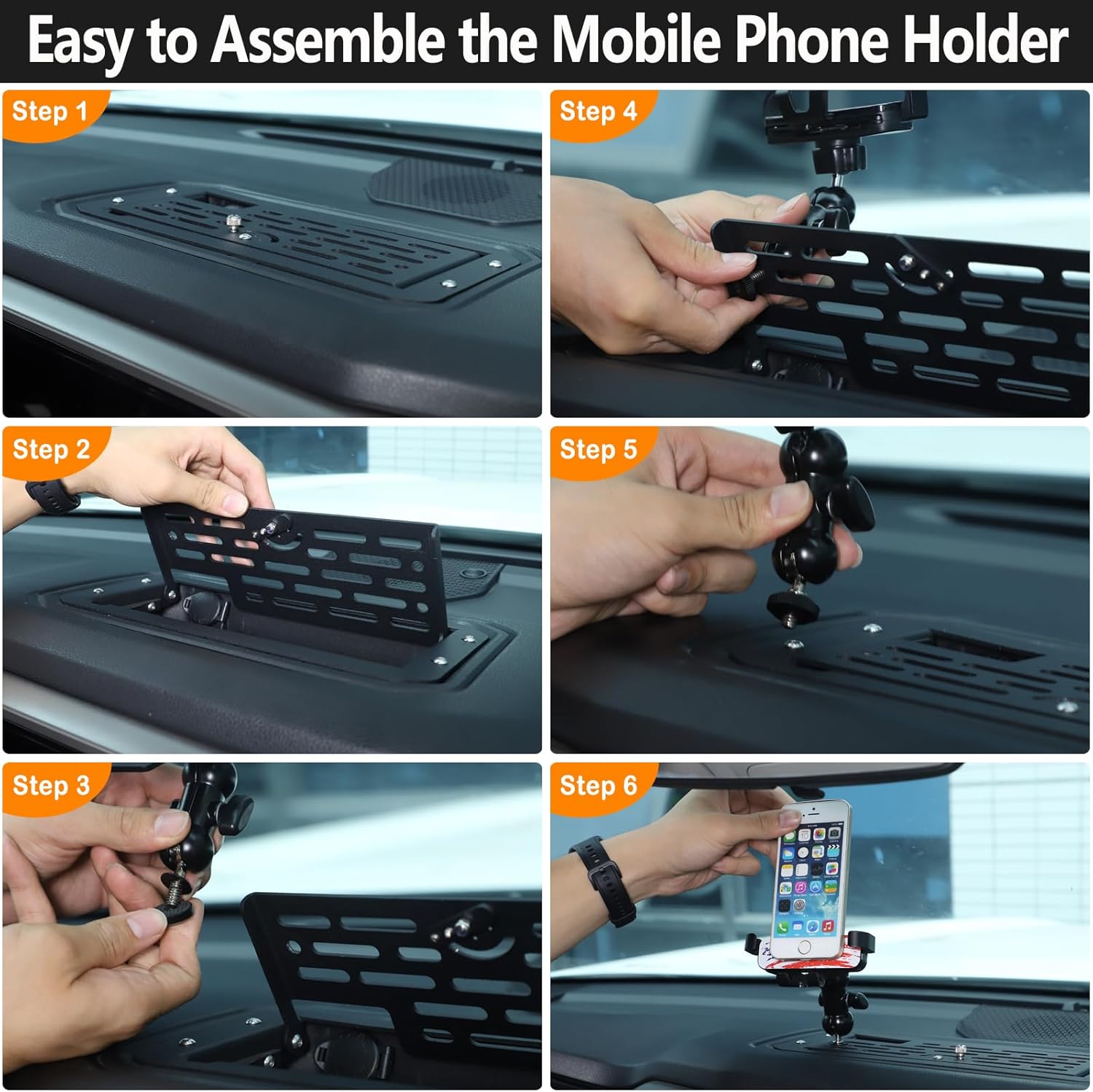 Aunginsy Center Console Dash Storage Tray Compatible with Toyota Tundra/Sequoia 2022-2024 Car Dashboard Storage Box Organizer Holder Tray Dash Storage With Phone Holder Insert Mounted Tray Accessories